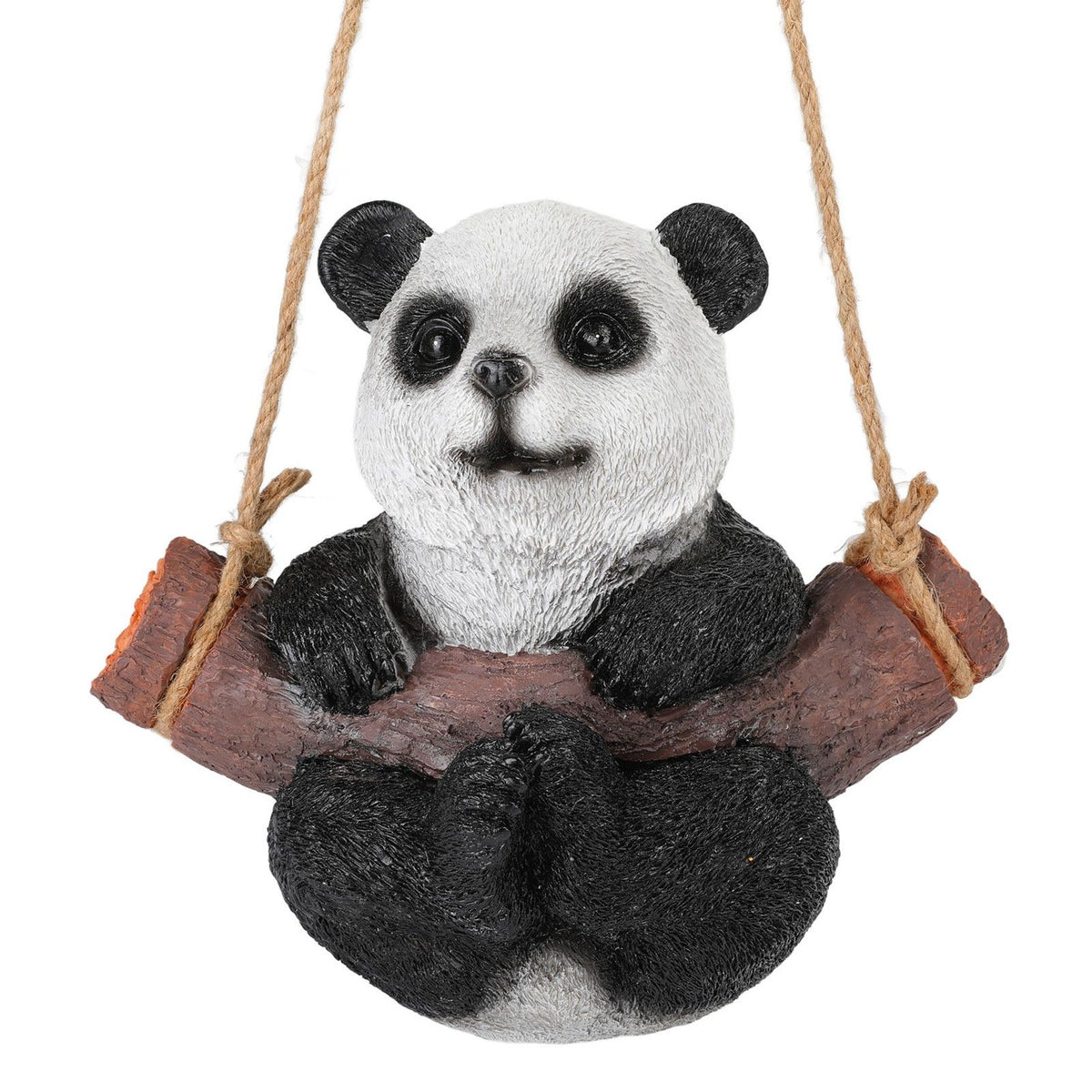 Panda Swing Statue Resin Animal Garden Outdoor Statue for Patio Yard Lawn Home Office