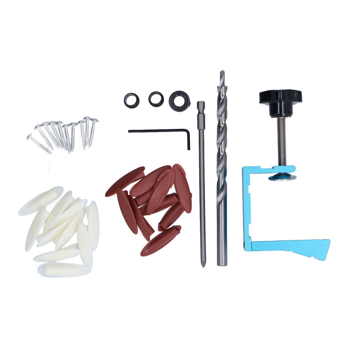 15° Oblique Hole Locator Positioner Set Aluminum Alloy Pocket Hole Jig Kit Woodworking Accessory Blue