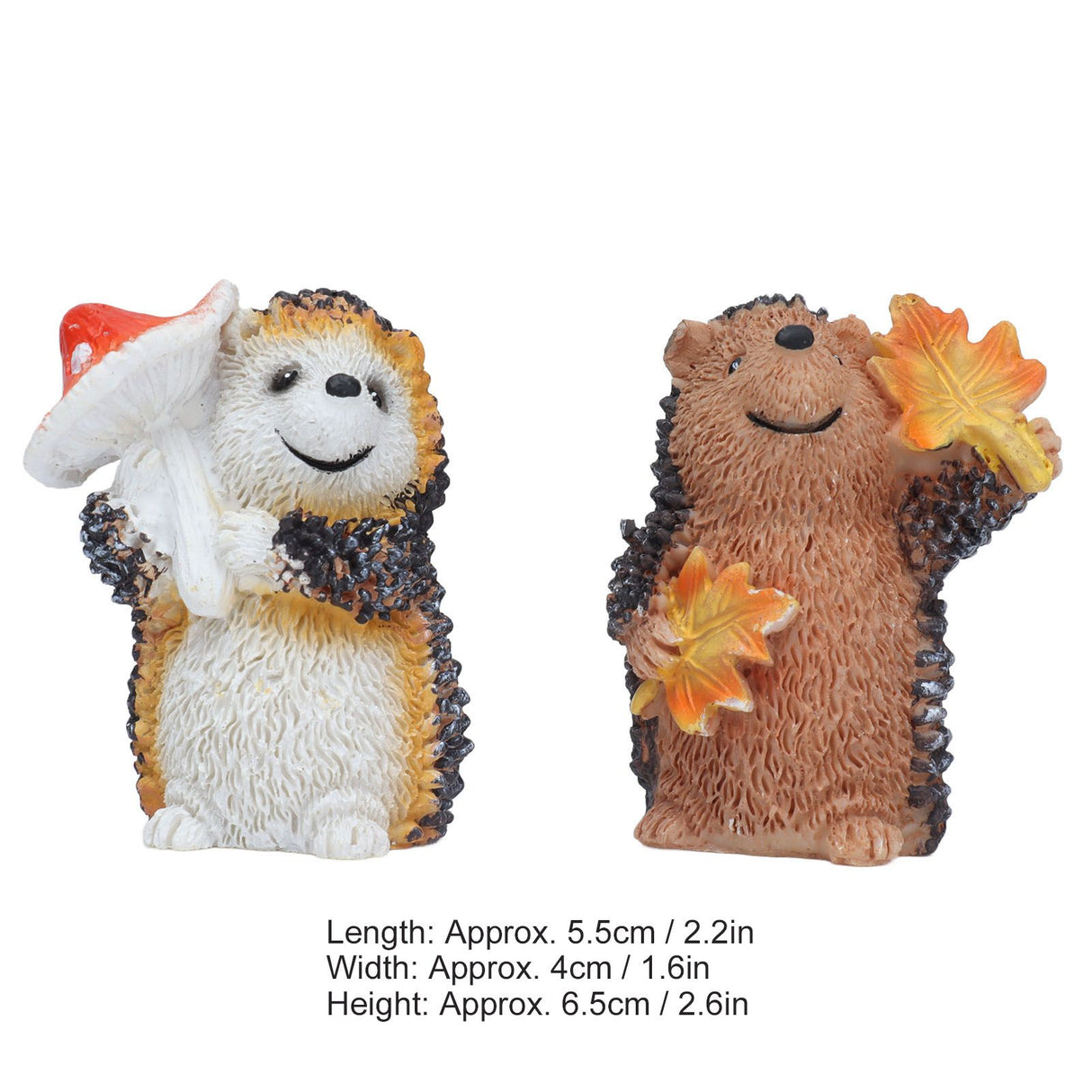1 Pair Resin Hedgehog Ornament Micro Landscape Animal Decoration for Birthday Bedroom Study