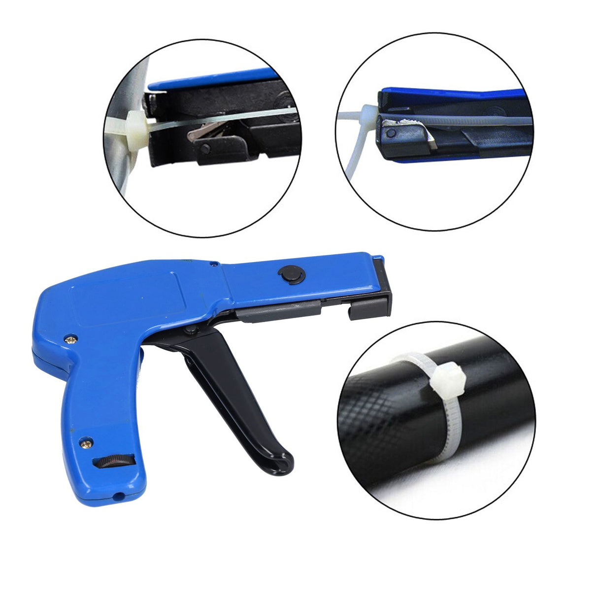Cable Tie Gun Stainless Steel 2.2‑4.8mm Auto Nylon Cutting Fastening Tool HS‑600A