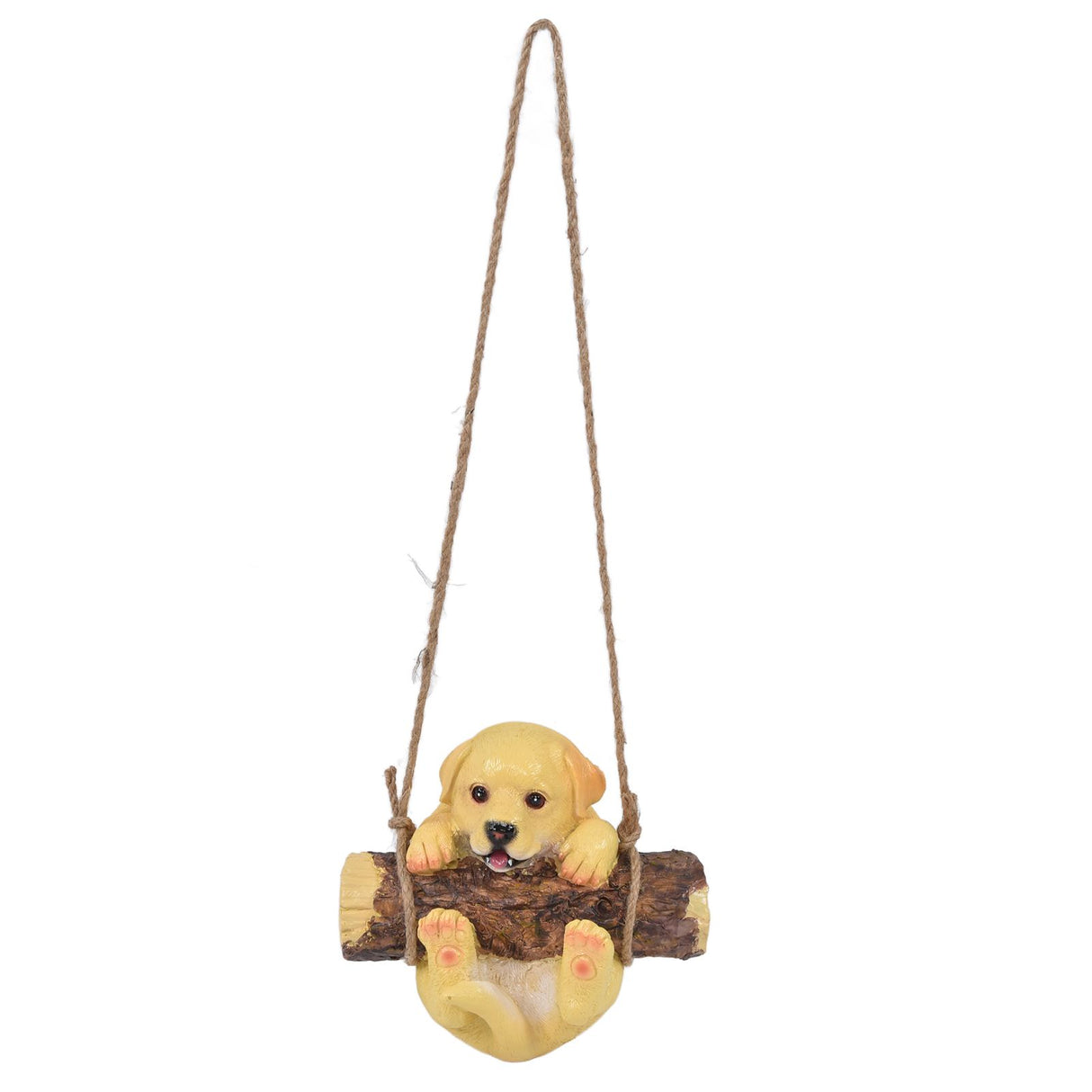 Resin Swinging Puppy Dog Statue Simulation Animal Model Figurine Sculpture Crafts Outdoor Garden Decoration