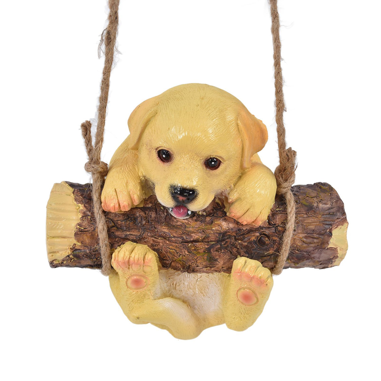 Resin Swinging Puppy Dog Statue Simulation Animal Model Figurine Sculpture Crafts Outdoor Garden Decoration