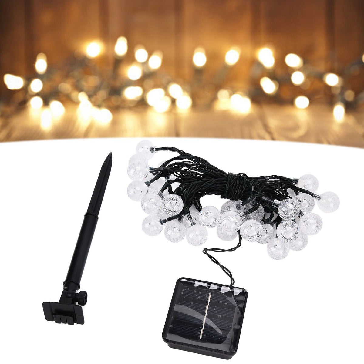 21ft 30LED Solar String Light Warm Waterproof Lamp String Light for Outdoor Yard Lawn Decor