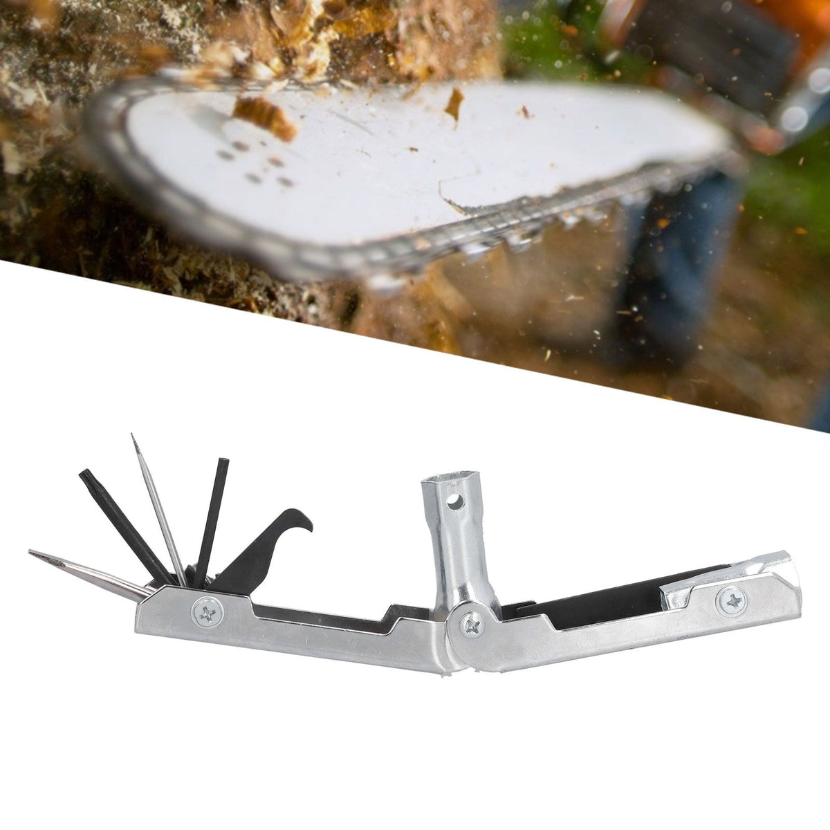 Multifunctional Tool Set Screwdriver Socket Wrench File Hex Disk Fit for Stihl Chainsaw