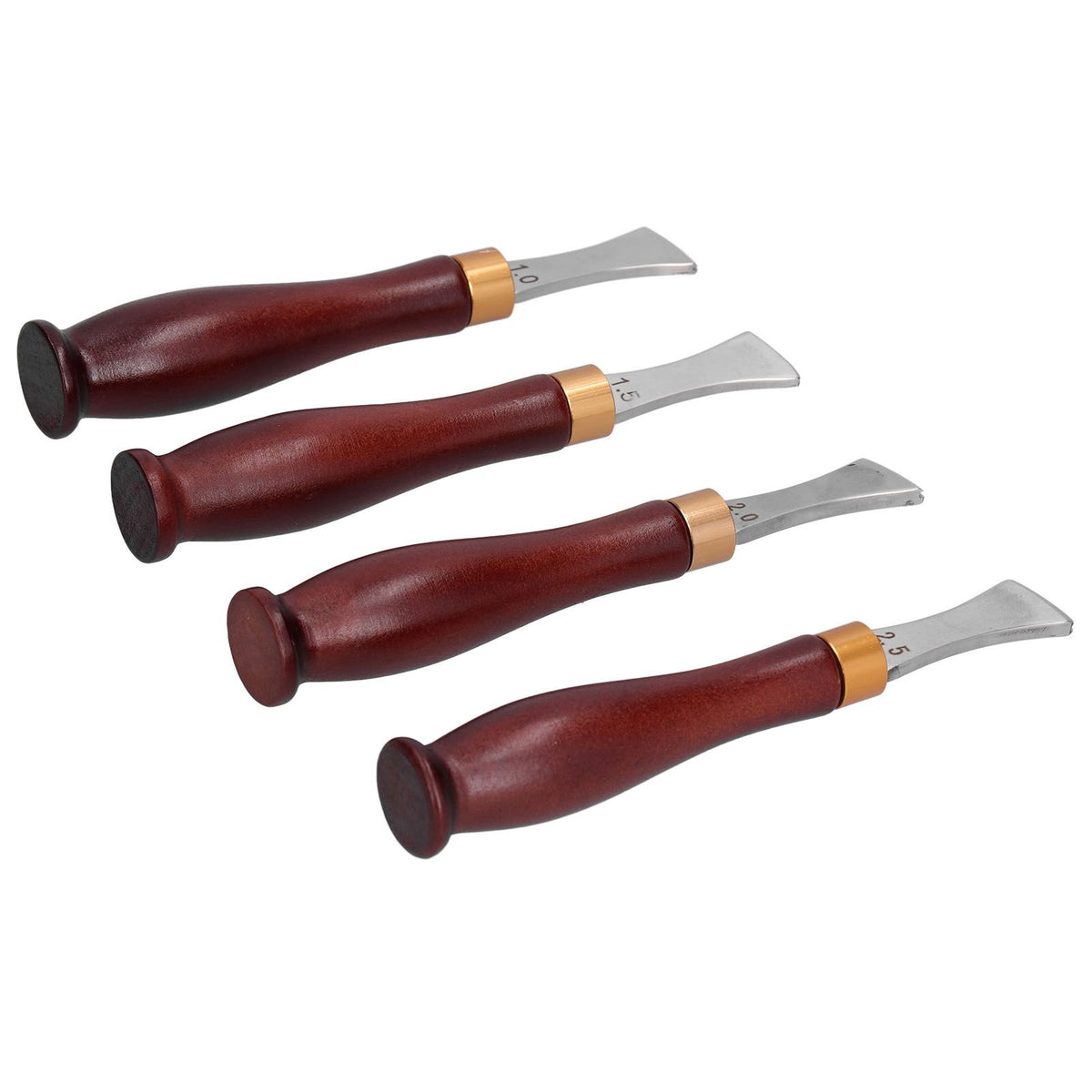 4pcs Leather Edgers Sharp Professional Trimming Working Kit with Wooden Handle for DIY Craft Leather Cutting