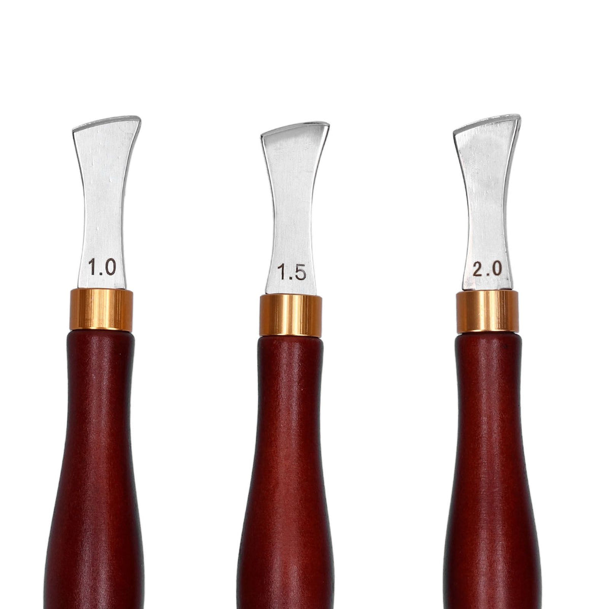 4pcs Leather Edgers Sharp Professional Trimming Working Kit with Wooden Handle for DIY Craft Leather Cutting