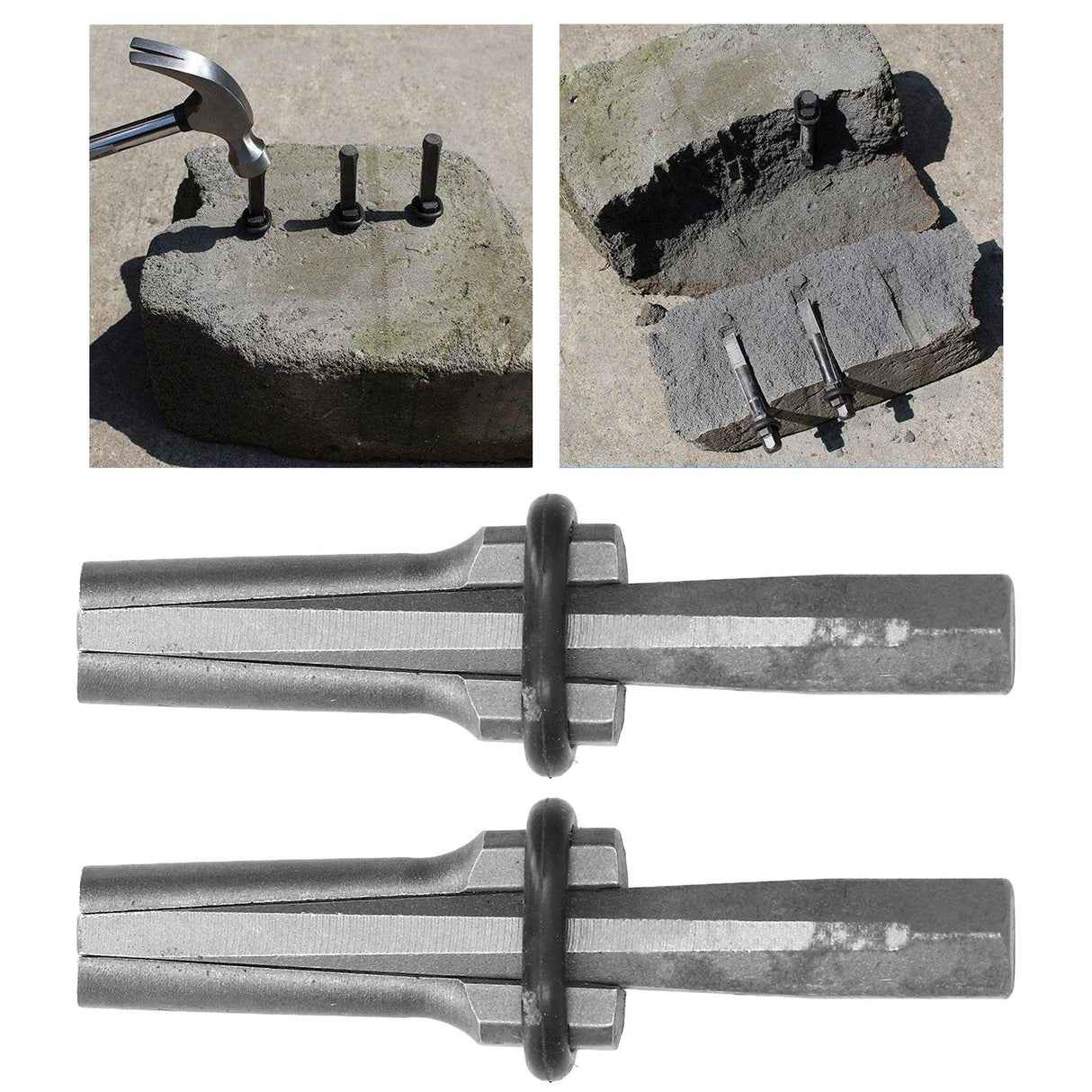 2PCS Heavy Duty Plug Wedges 14mm Stone Splitter High Speed Steel Rock Stone Splitter Splitting Tool