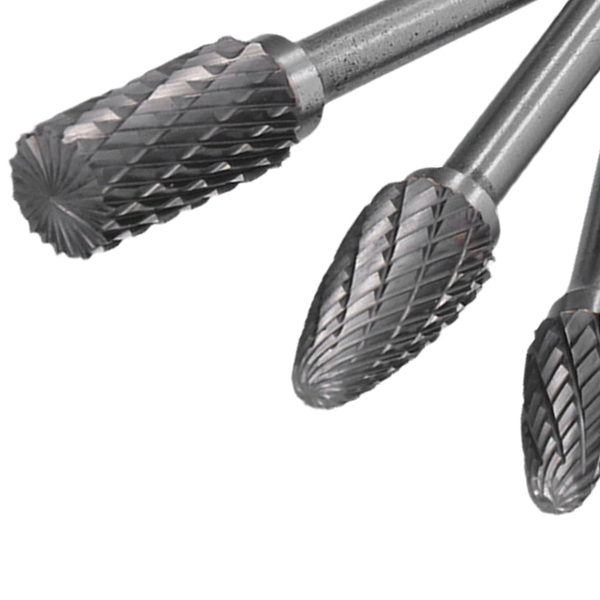 8pcs Tungsten Carbide Burr Bits Dia 6mm Rotary File Set for Wood Carving Metal Working