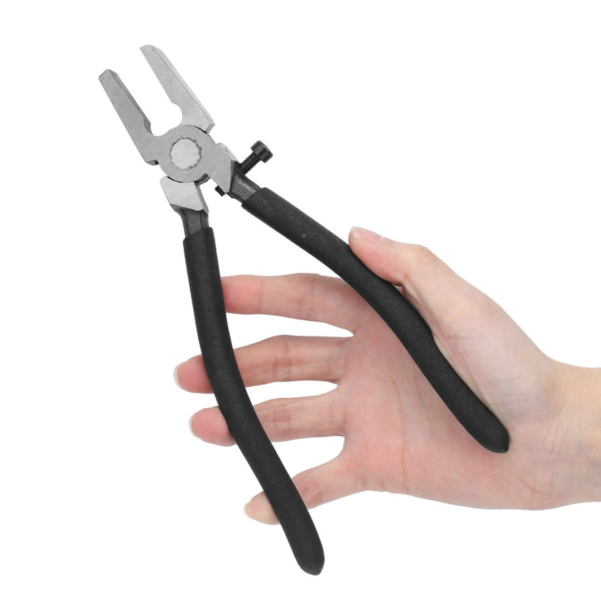 Clamping Plier 8 Inches Carbon Steel Adjustable Multifunctional Ergonomic Crimper Plier for Glass Ceramic Trimming