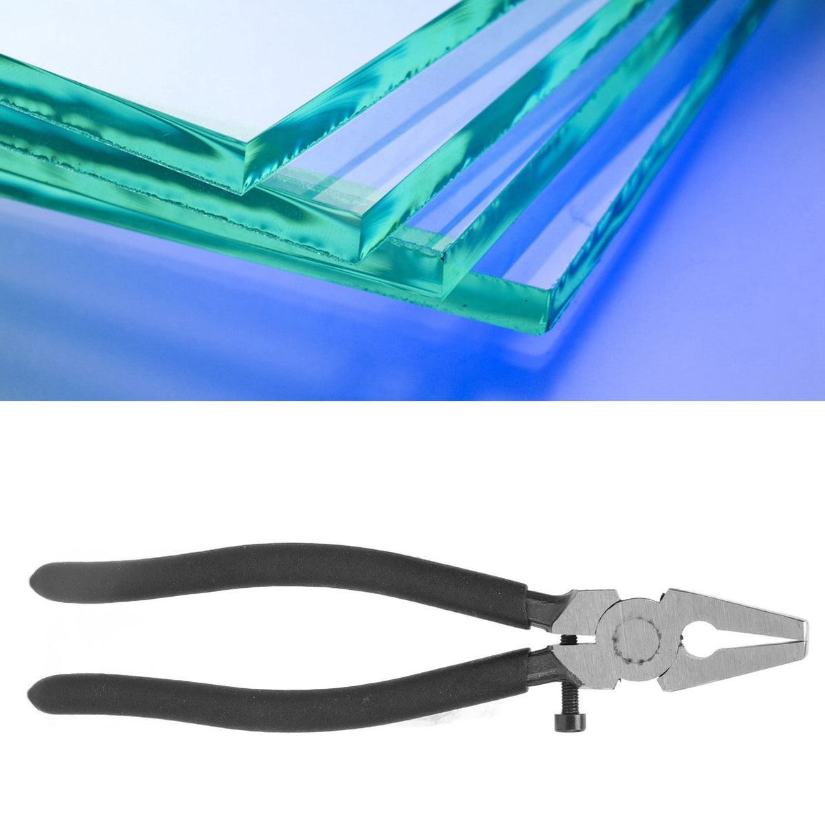 Clamping Plier 8 Inches Carbon Steel Adjustable Multifunctional Ergonomic Crimper Plier for Glass Ceramic Trimming