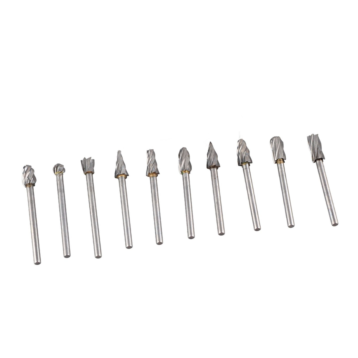 10Pcs Carbide Burr Set Alloy Tungsten Steel High Hardness Wide Application for Dremel Wood Carving Bits for Woodworking