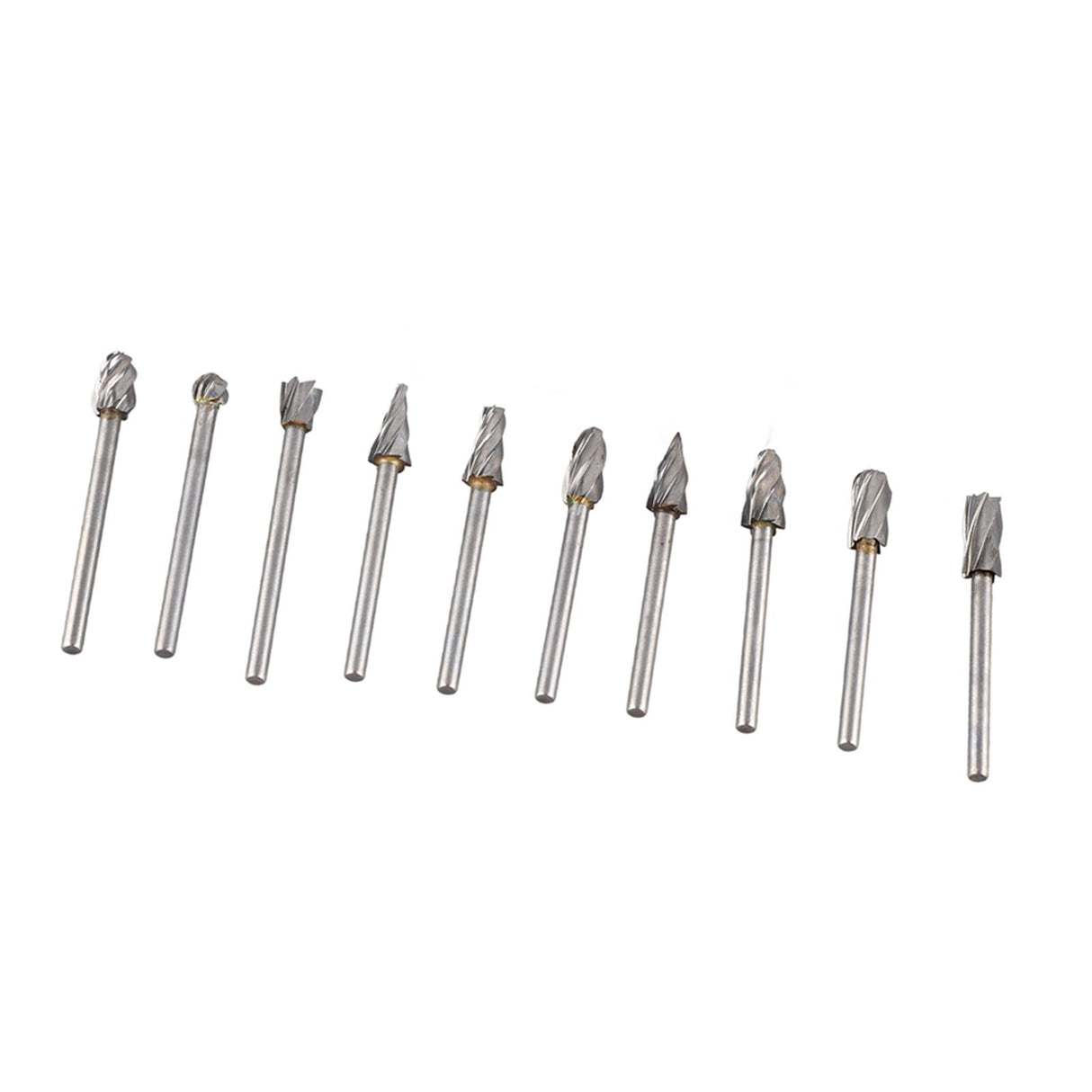10Pcs Carbide Burr Set Alloy Tungsten Steel High Hardness Wide Application for Dremel Wood Carving Bits for Woodworking