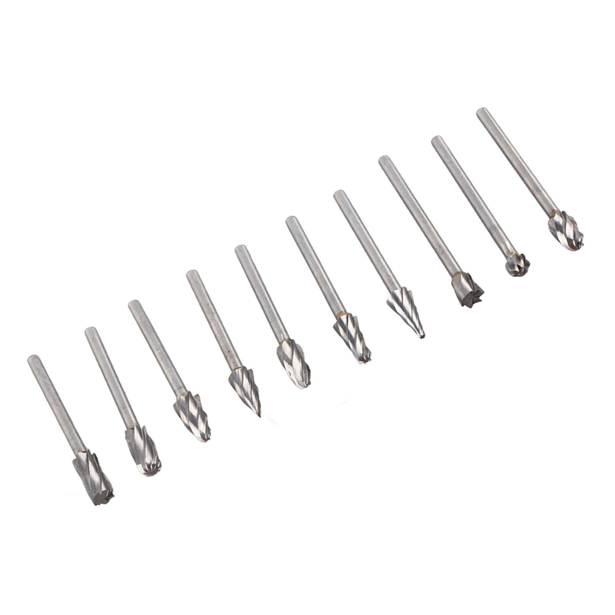 10Pcs Carbide Burr Set Alloy Tungsten Steel High Hardness Wide Application for Dremel Wood Carving Bits for Woodworking