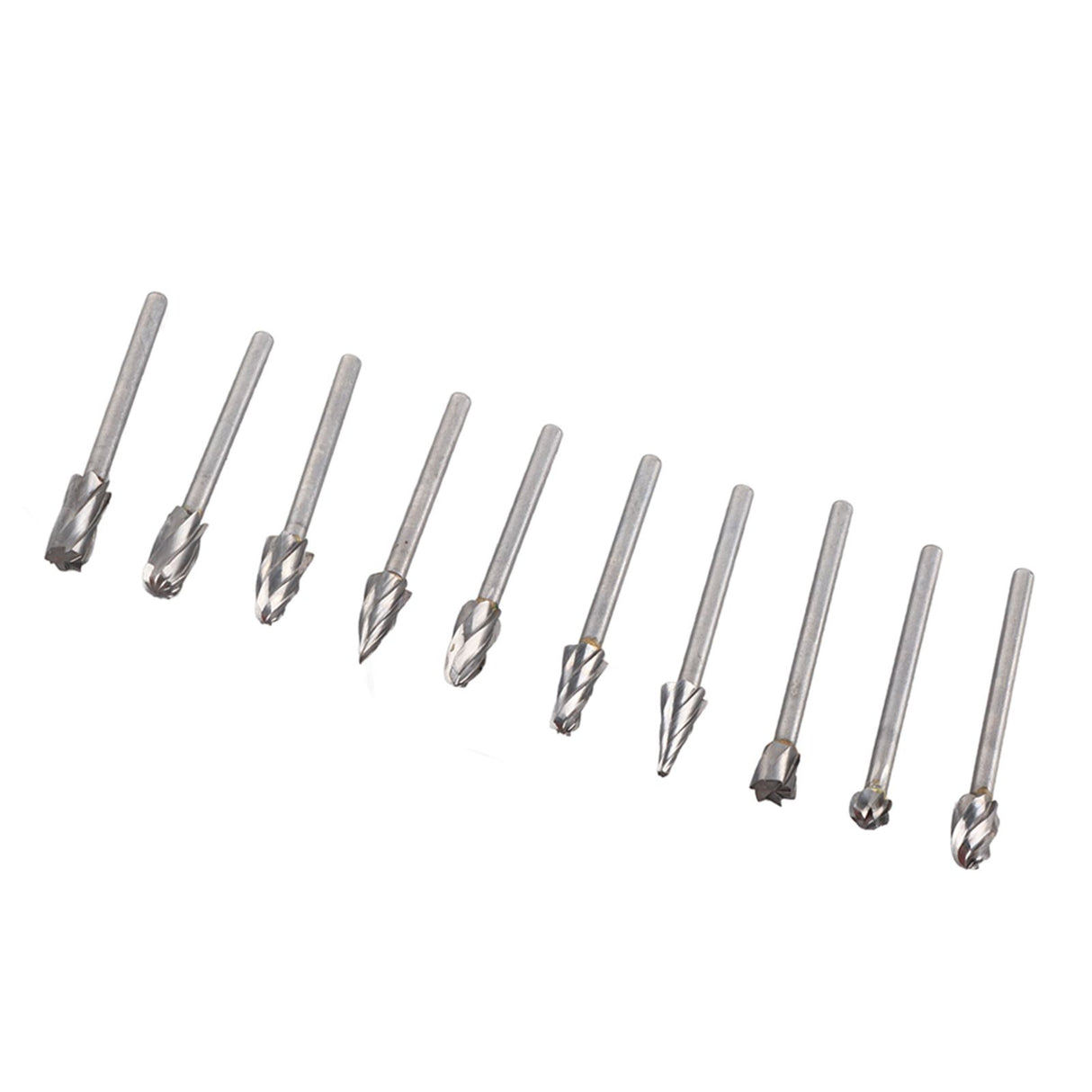 10Pcs Carbide Burr Set Alloy Tungsten Steel High Hardness Wide Application for Dremel Wood Carving Bits for Woodworking