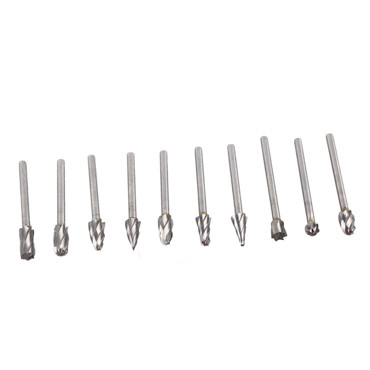 10Pcs Carbide Burr Set Alloy Tungsten Steel High Hardness Wide Application for Dremel Wood Carving Bits for Woodworking