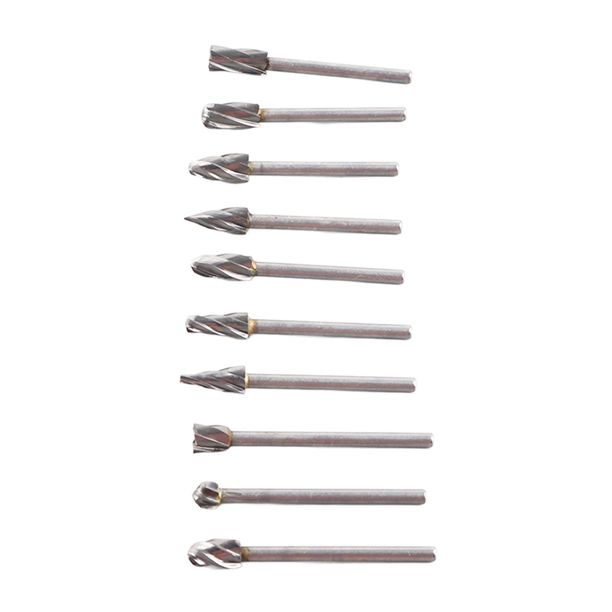 10Pcs Carbide Burr Set Alloy Tungsten Steel High Hardness Wide Application for Dremel Wood Carving Bits for Woodworking