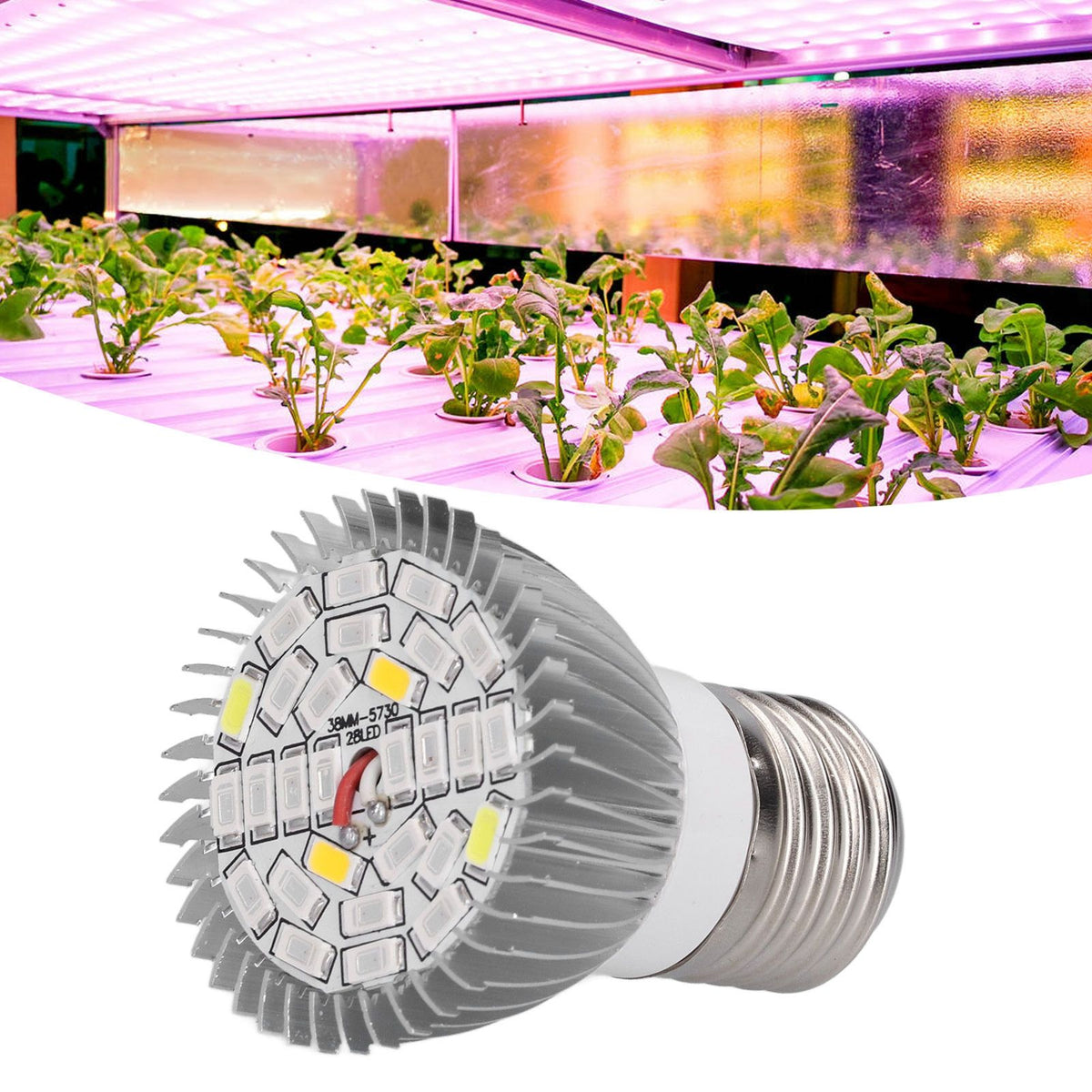 LED Grow Light Bulb Full Spectrum 28 LED E27 Socket Plant Light Bulb for Indoor Plants