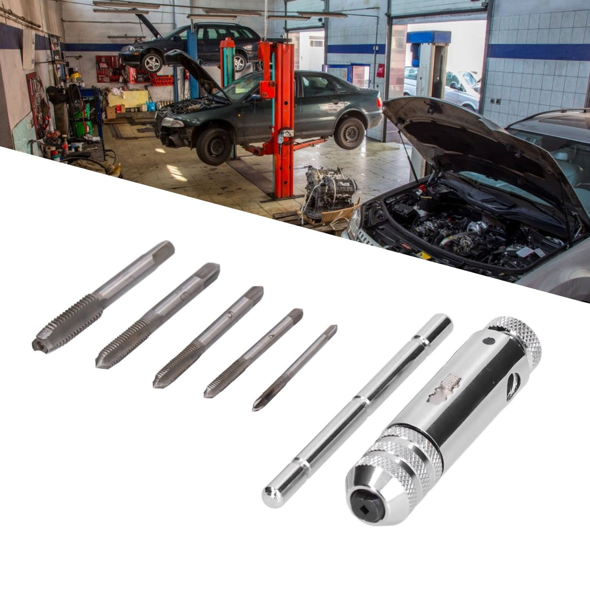 Ratchet Tap Wrench Rigid Hold 3 Positions Gear Box Adjustable Various Tap Sizes T Handle Tap Wrench for Faucet Reamer