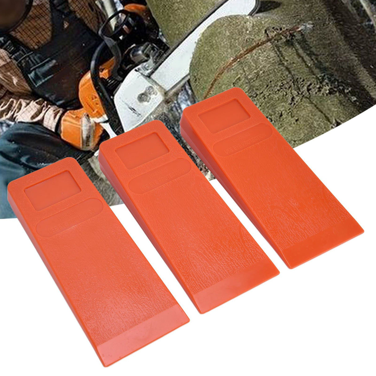 3pcs 8in Felling Wedges Spiked Plastic Safe Logging Tools for Chainsaws Tree Cutting