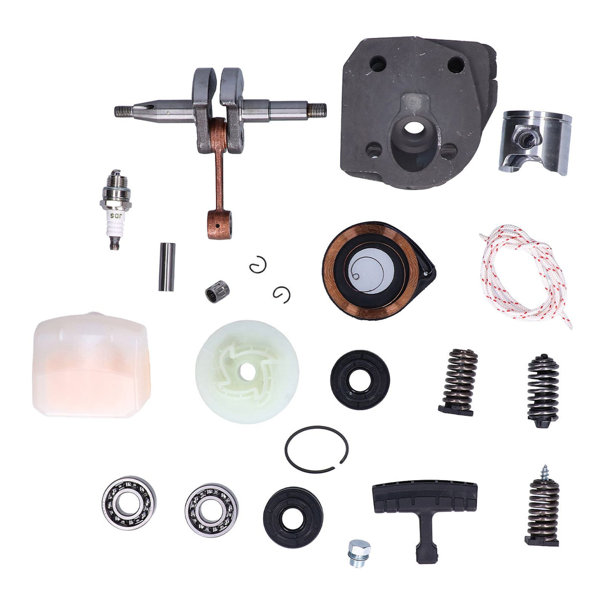 Cylinder Piston Assembly Oil Seal Crankshaft Spark Plug Kit 537253002 Replacement for Husqvarna 340 345 350 Chain Saw