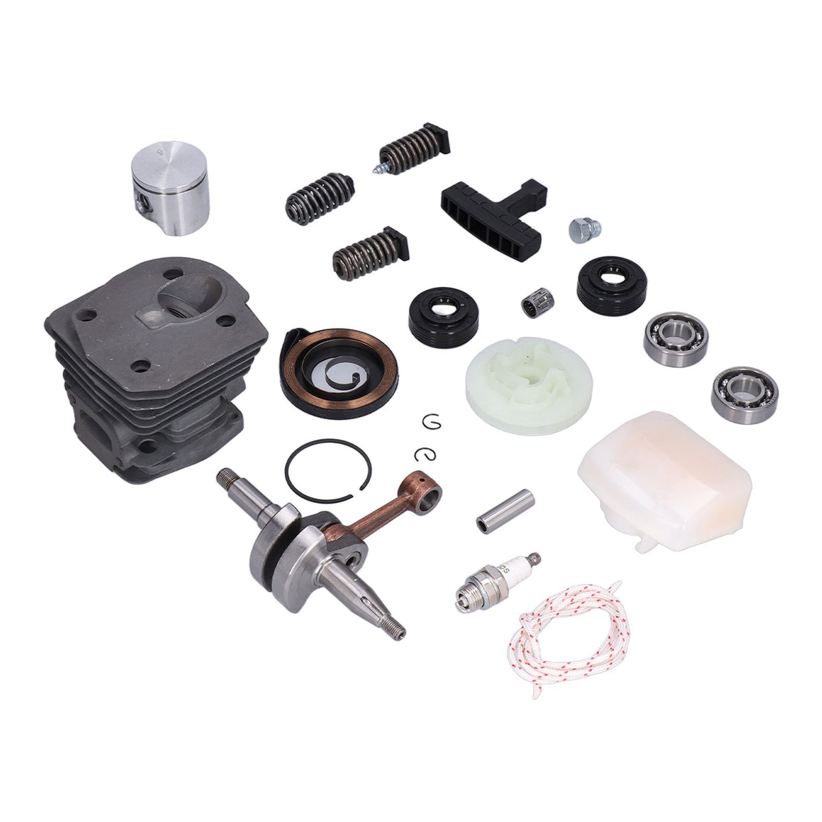 Cylinder Piston Assembly Oil Seal Crankshaft Spark Plug Kit 537253002 Replacement for Husqvarna 340 345 350 Chain Saw