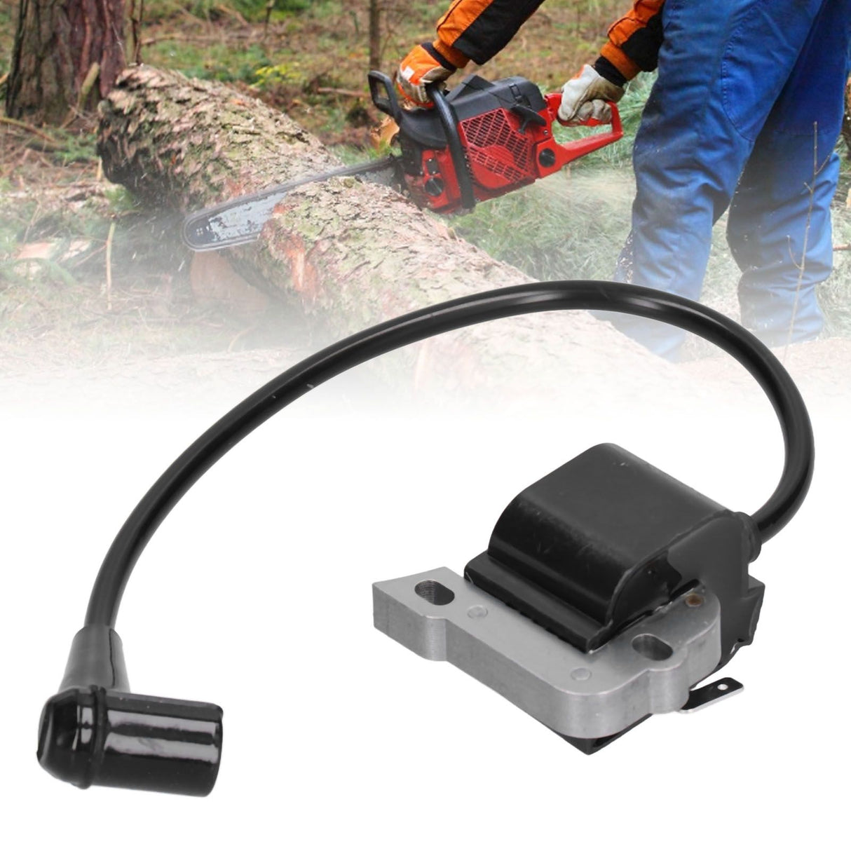 Ignition Coil Module with Spark Plug Suitable for JONSERED Chain Saw 450 455 525 535 490 590