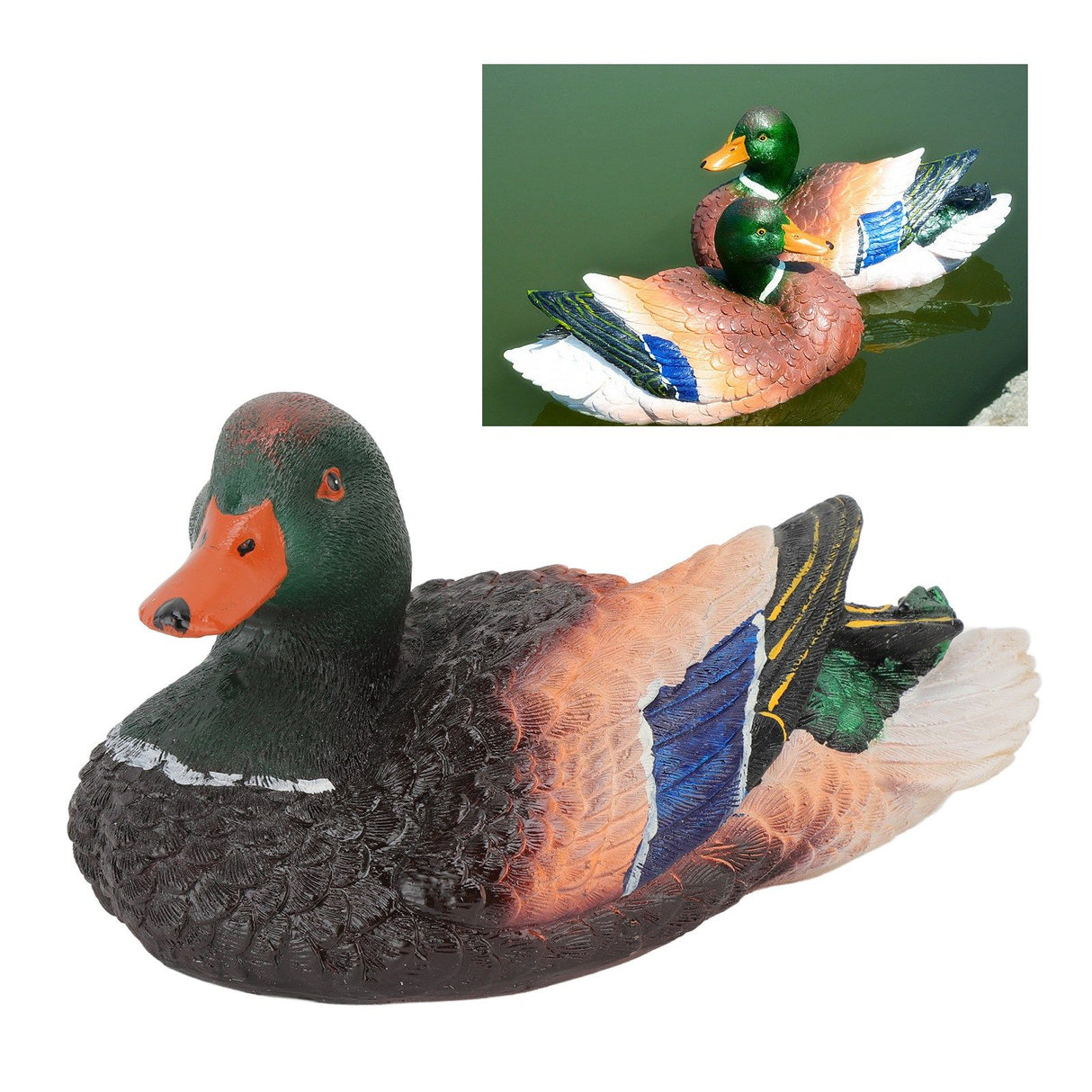 Simulation Water Floating Duck Sculpture Ornament Synthetic Resin Artware Fountain Pond Decoration
