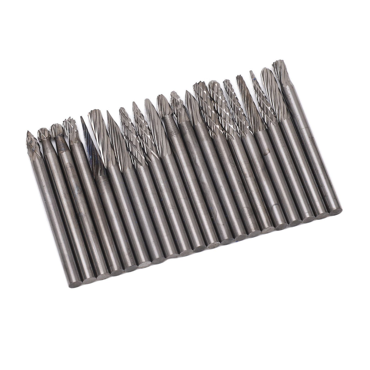 20pcs Rotary Burr Set 3mm Shank Tungsten Steel for Woodworking Carving Polishing Grinding