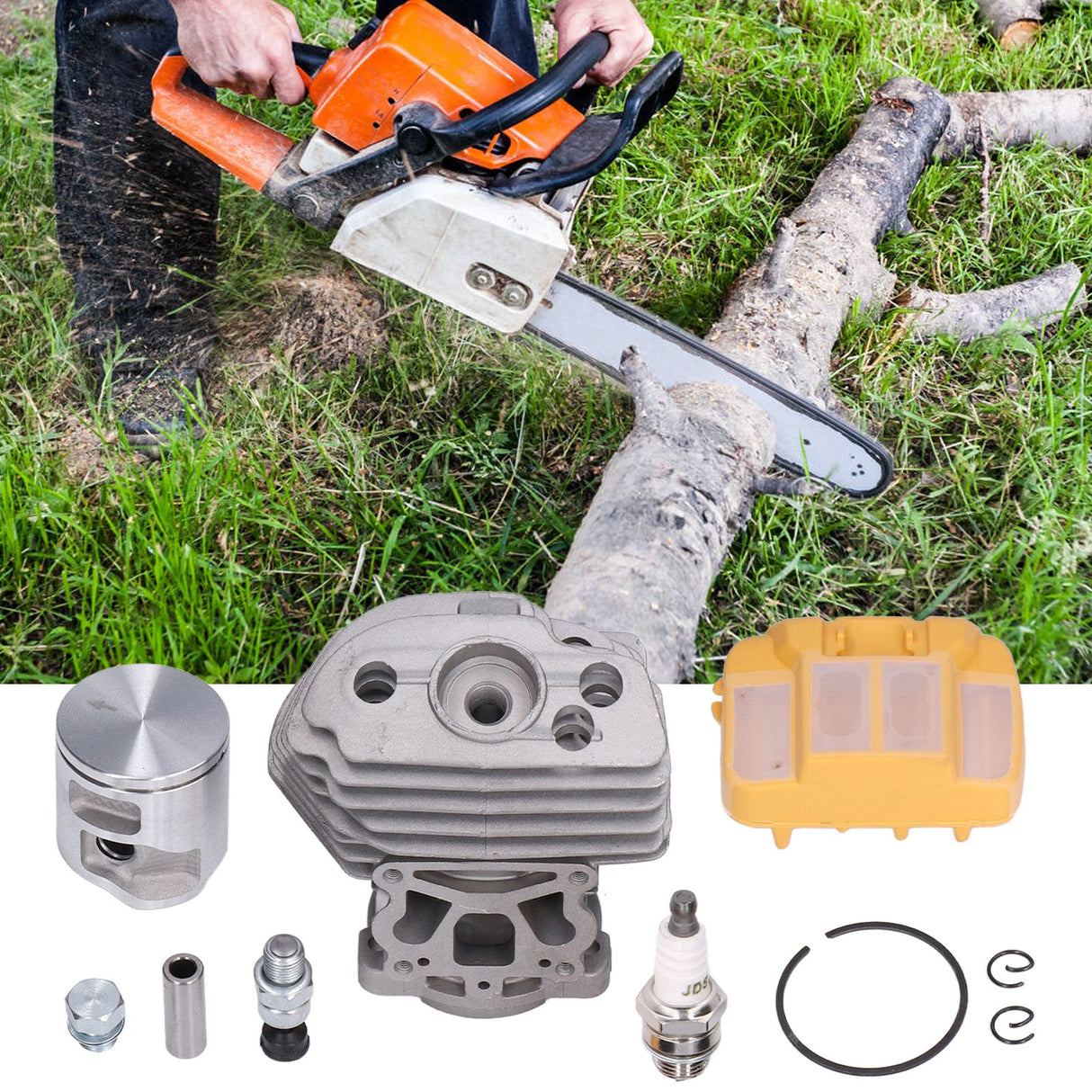 43mm Cylinder Piston Air Filter Kit Chainsaw Cylinder Assembly for Husqvarna 545 550xp