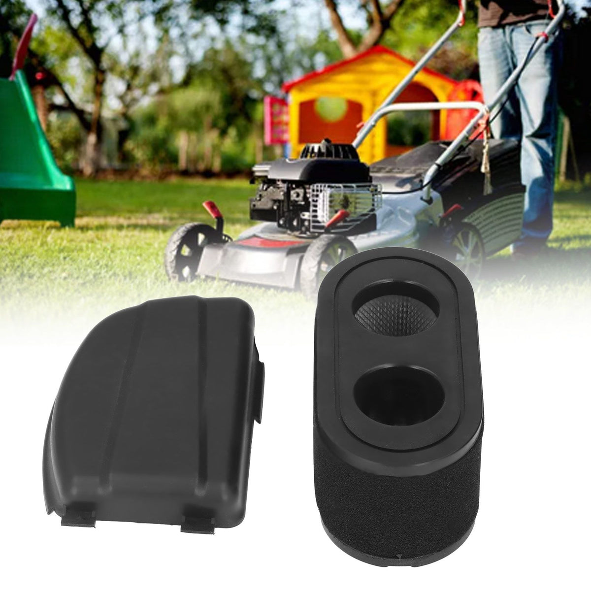 Air Cleaner with Cover Kit 594106 Plastics Black Wearproof Replacement for Lawn Mower Engine