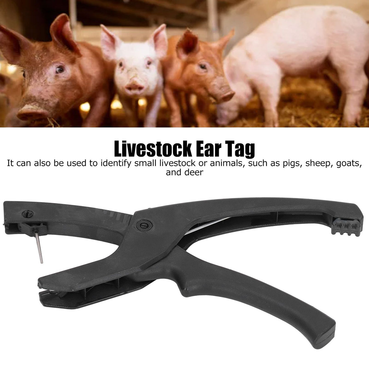 Ear Tag Pliers Antibacterial Automatic Springback Energy Saving TPU Ear Tag Applicator for Pigs Sheep Goats Cattles