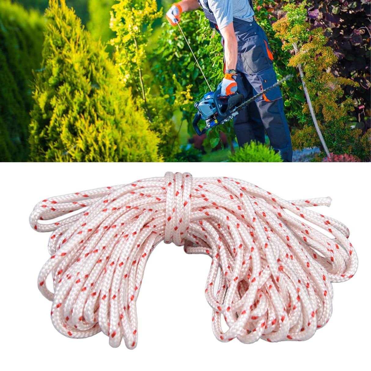 10M Nylon Starter Rope Lawn Mower Chainsaw Trimmer Starter Rope Pull Cord Replacement for STIHL4mm / 0.16in