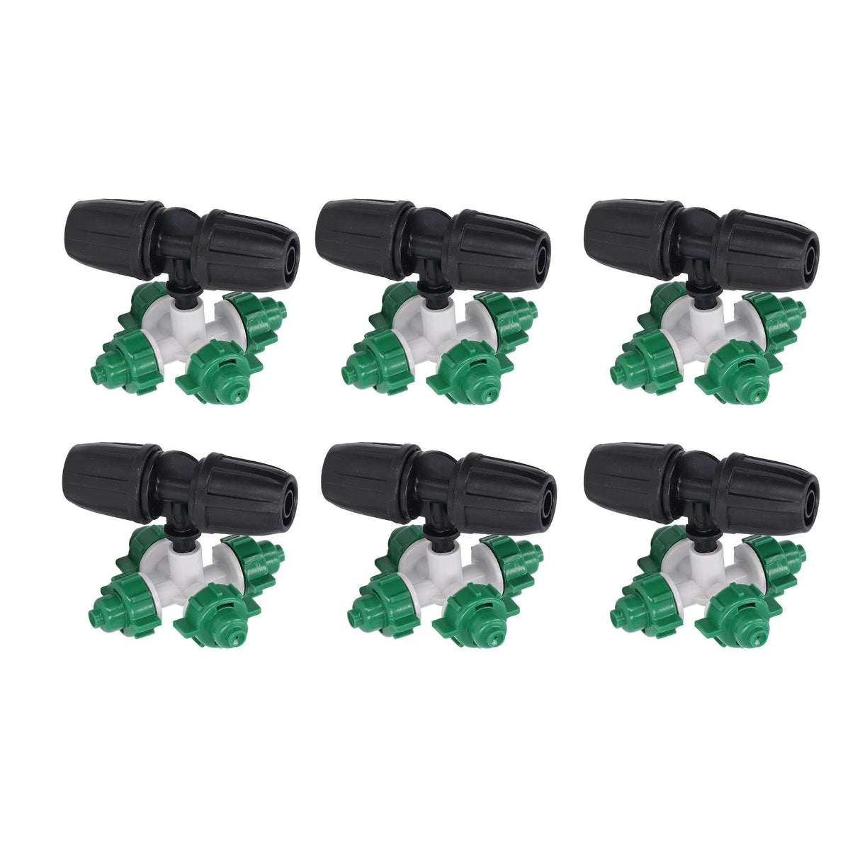 10 Sets Misting Nozzle Plastic Atomizing Cross Sprayer Accessory Kit for Irrigation