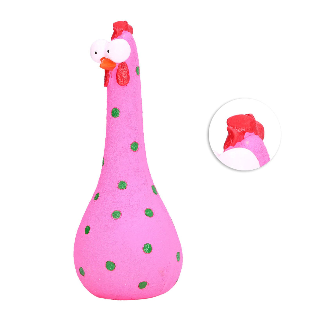 Chicken Statue Long Neck Microlandschaft Hand Crafted Resin Animal Garden Statues for Garden Yard Art DecorationPink