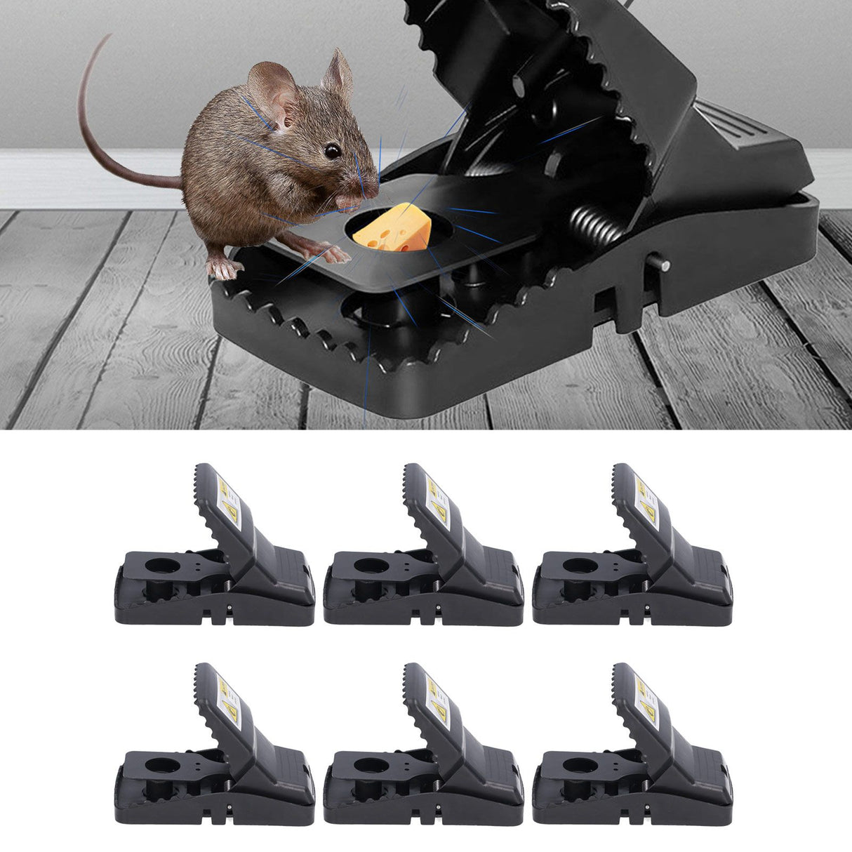 6Pcs Mouse Traps Plastic Material High Sensitivity Touchless Design Safe Reusable Rat Catcher Trapping Tool