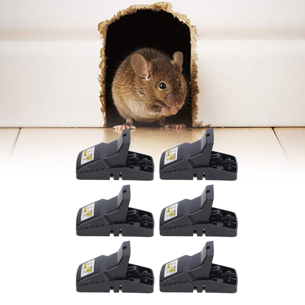 6Pcs Mouse Traps Plastic Material High Sensitivity Touchless Design Safe Reusable Rat Catcher Trapping Tool