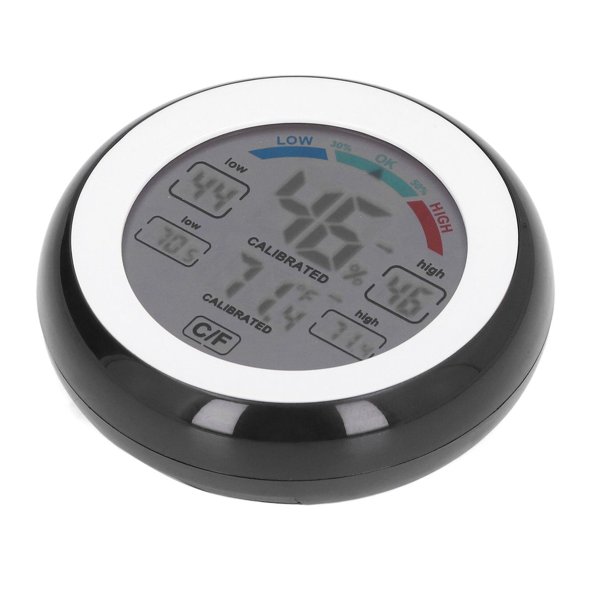 Indoor Outdoor Thermometer Hygrometer Round Touch Screen Wireless Electronic Temperature Humidity Meter with LCD