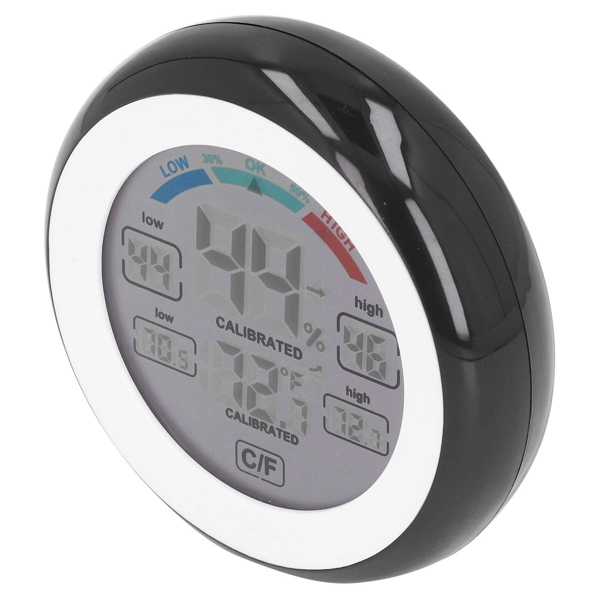 Indoor Outdoor Thermometer Hygrometer Round Touch Screen Wireless Electronic Temperature Humidity Meter with LCD