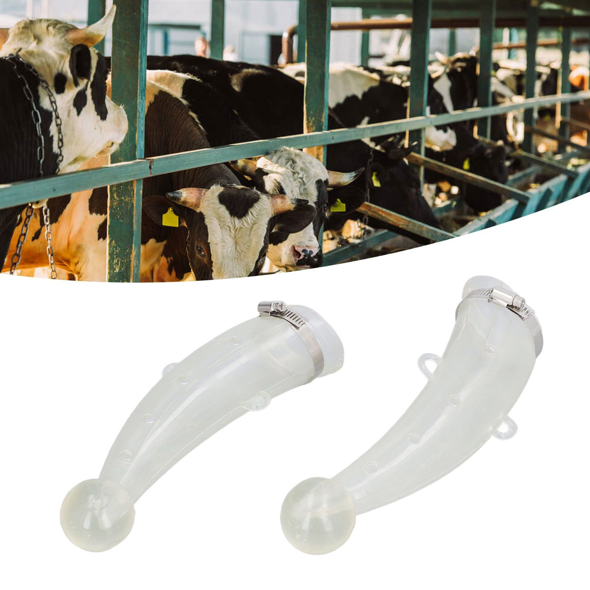 Cattle Horn Protective Cover Heat Resistant Easy Wear Comfortable Silica Gel Material Cow Horn Protective Cover