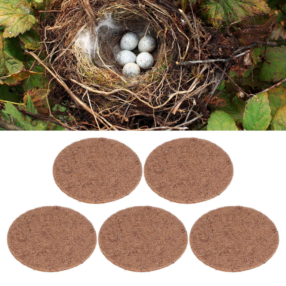 5pcs Bird Eggs Mat Reed Leaves Material Wear Resistance Soft Comfortable Bird Nesting Pads for Small Furry Pets