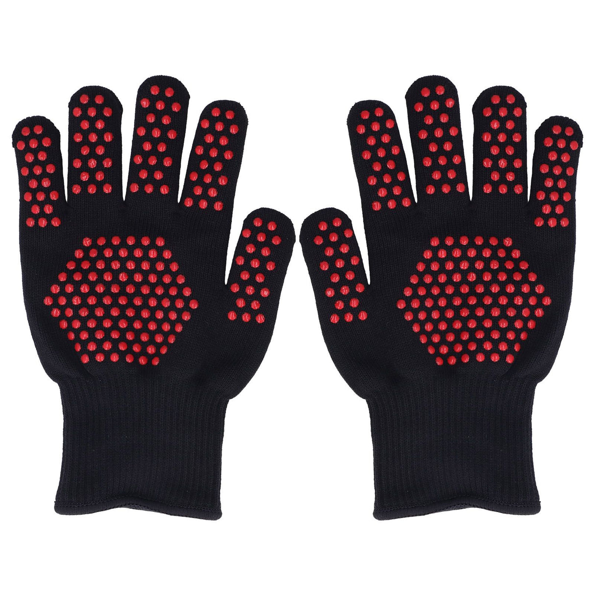 Heat Resistant Gloves 25cm Separate Fingers Hot Proof Mitts Cooking Tool for BBQ Welding