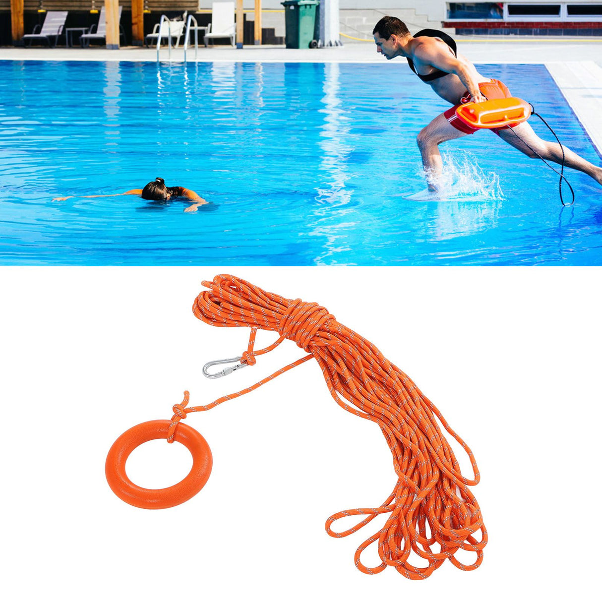 Floating Lifesaving Rope 30meter Outdoor Professional Reflective Floatable Throwing Rope Lifeguard for Swimming Boating