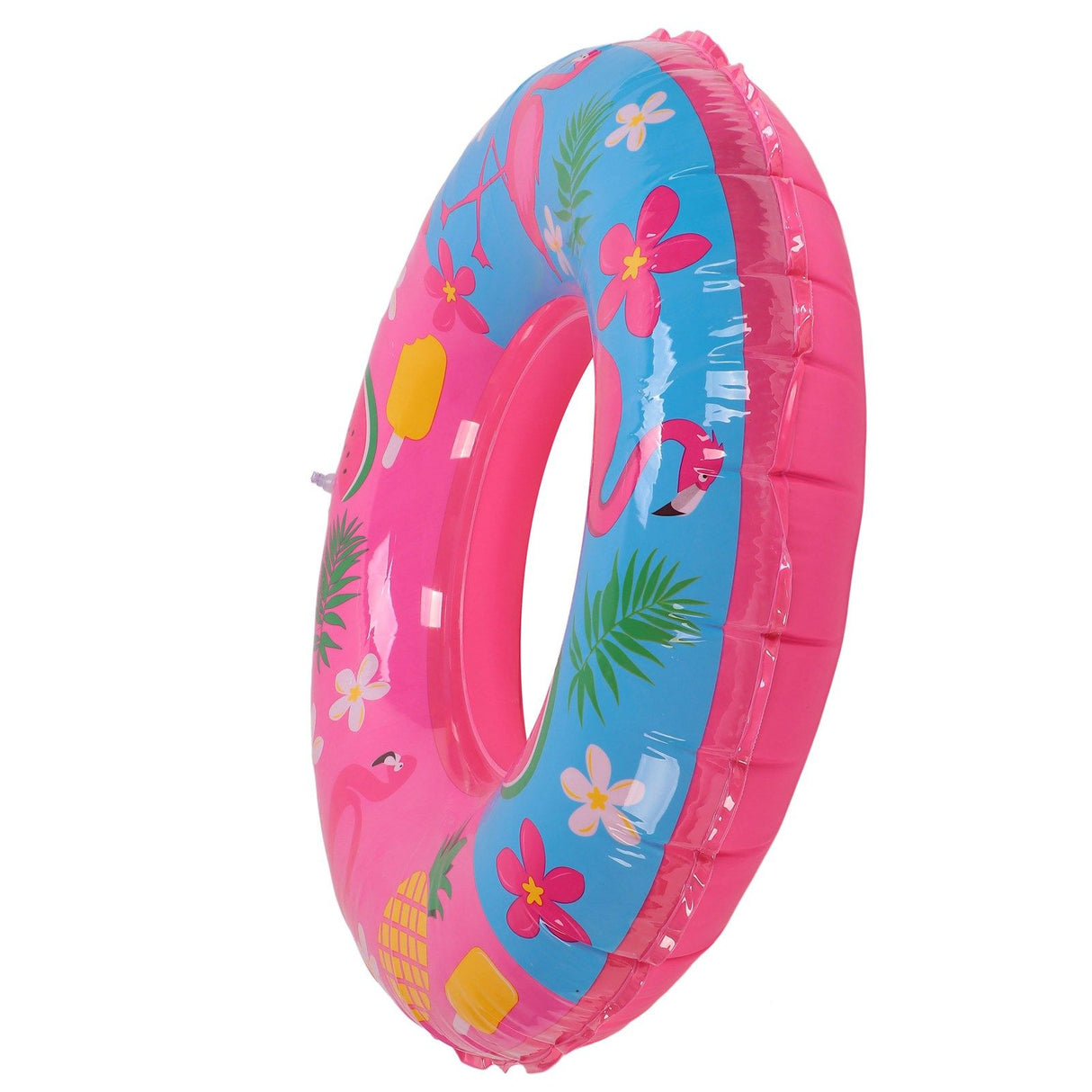 Swimming Floats Pink Flamingo Pattern Thickened Eco Friendly PVC Portable Round Pool Floats for Girl