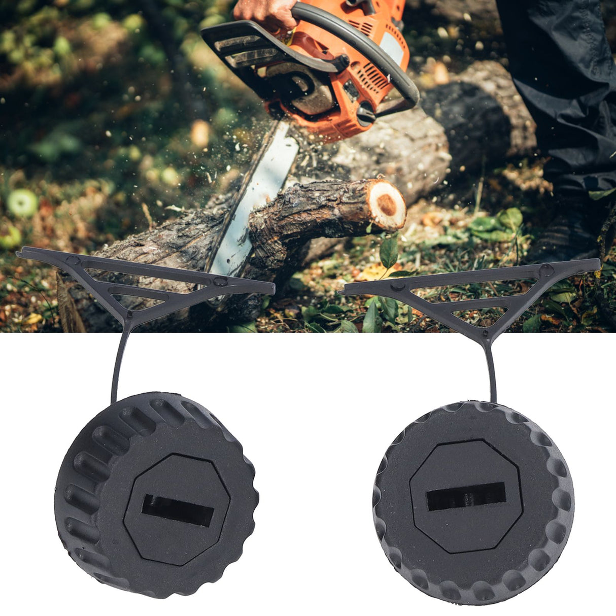2Pcs Oil Cap Fuel Tank Cap Chainsaw Part for STIHL 066 MS660 OEM 0000 350 0509/0000 350 0520