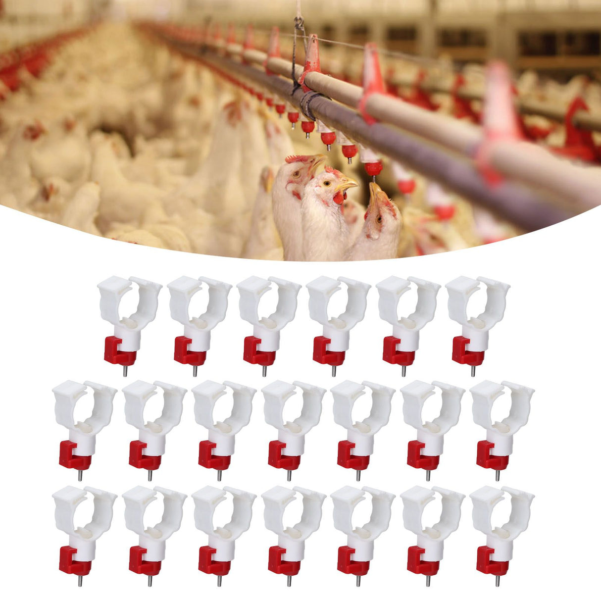 20pcs Chicken Waterer Nipples Multipurpose Chicken Nipple Feeder for Poultry Chicken Duck Bird