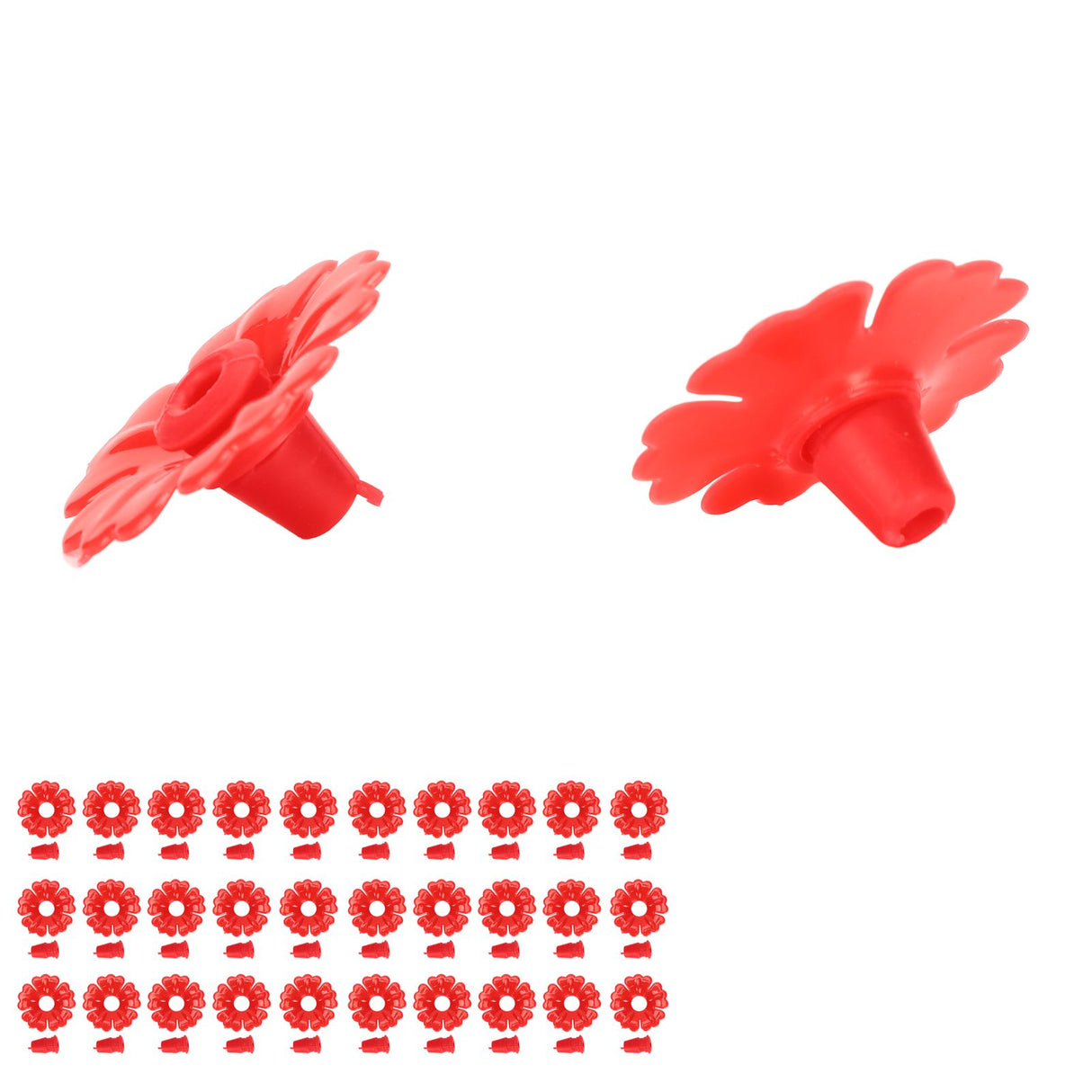 30 Set Hummingbird Feeder Flowers Hanging Bird Feeding Ports Replacement Parts Garden SuppliesRed