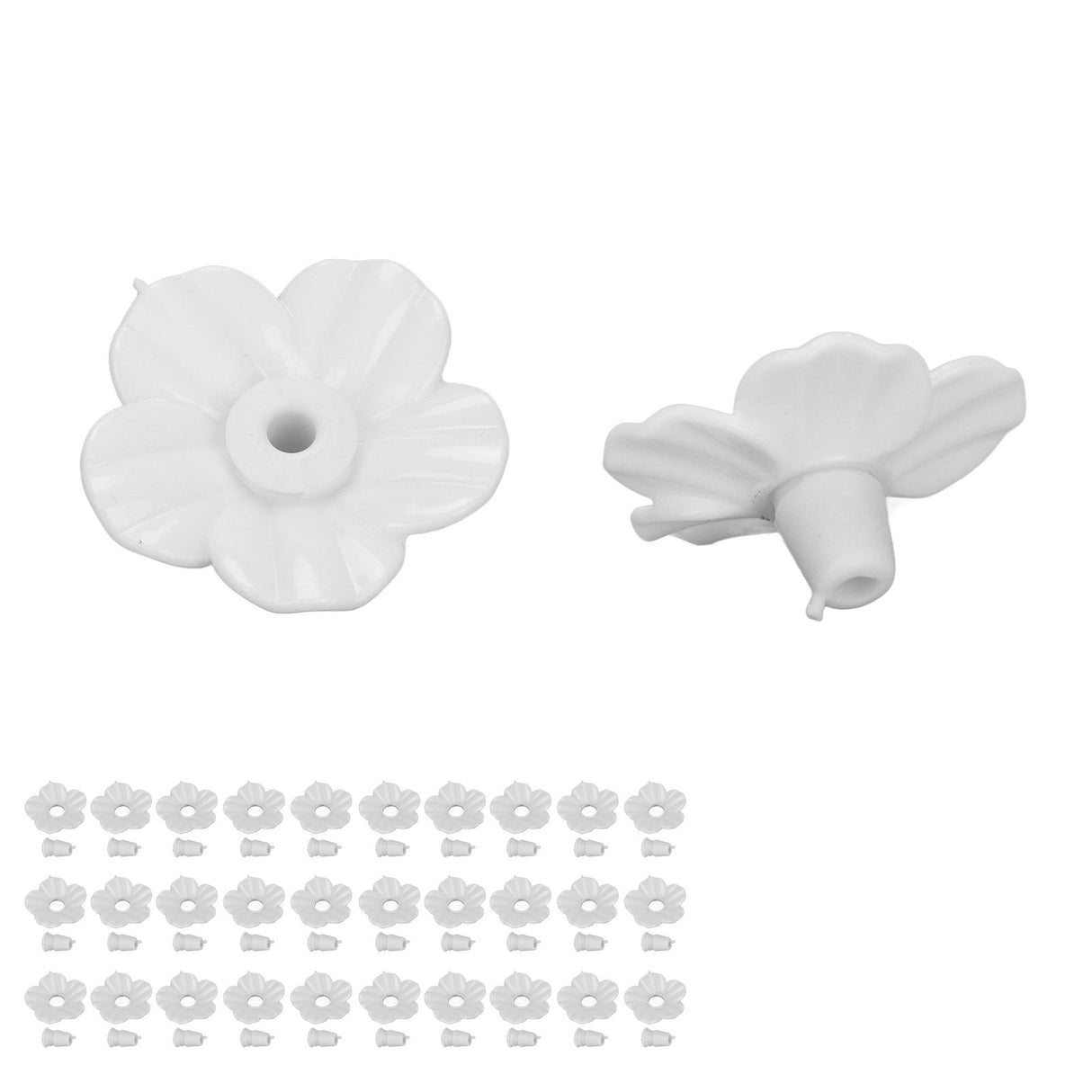 30 Sets Hummingbird Feeder Flowers Multicolor Unique Replaceable Hummingbird Bird Feeder Flower AccessoriesWhite