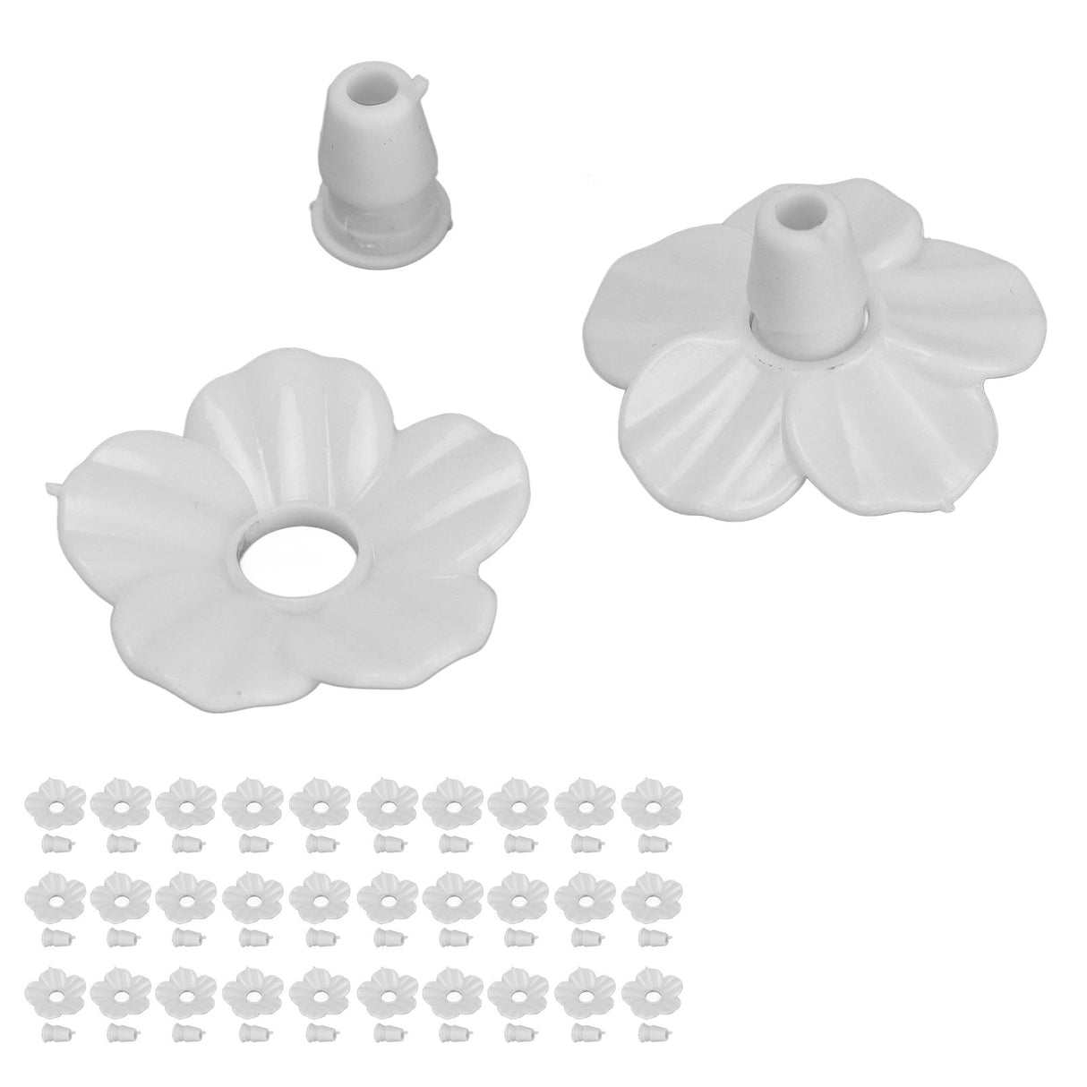 30 Sets Hummingbird Feeder Flowers Multicolor Unique Replaceable Hummingbird Bird Feeder Flower AccessoriesWhite