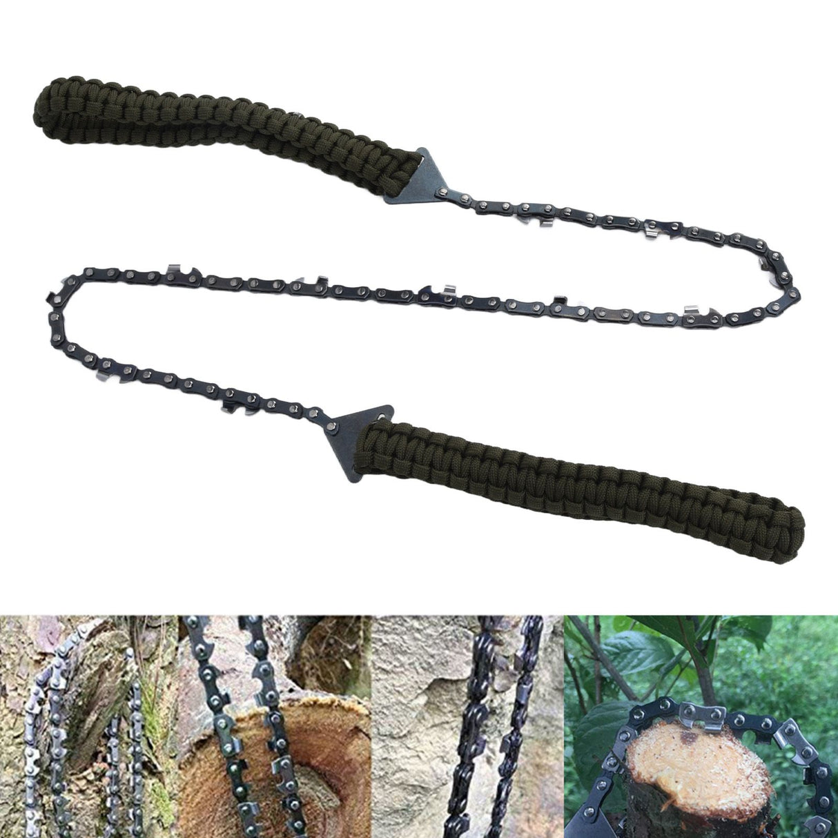 24in Pocket Chain Saw Outdoor Camping Hand Rope Chain Saw Portable Wood Cutting Pocket Chainsaw for Garden