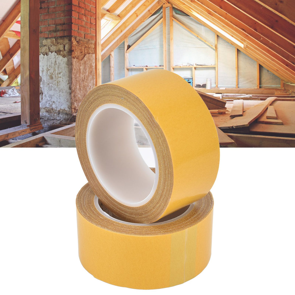 2Roll Double Sided Carpet Tape 10m Length Strong Adhesive Fiberglass for Hardwood Floor Door Window